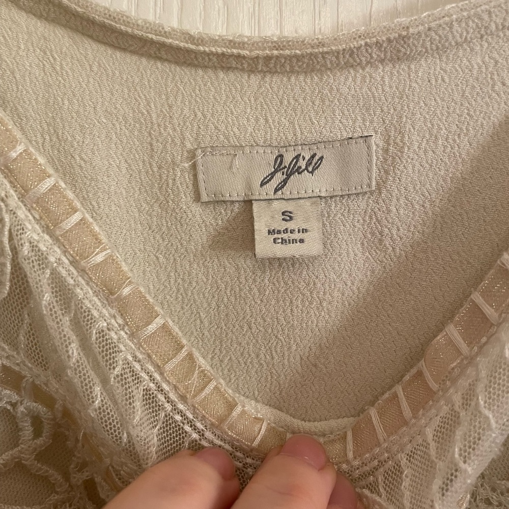 J. JILL Cream Lace Embroidered Tank Blouse - Picture 7 of 13